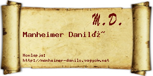 Manheimer Daniló névjegykártya